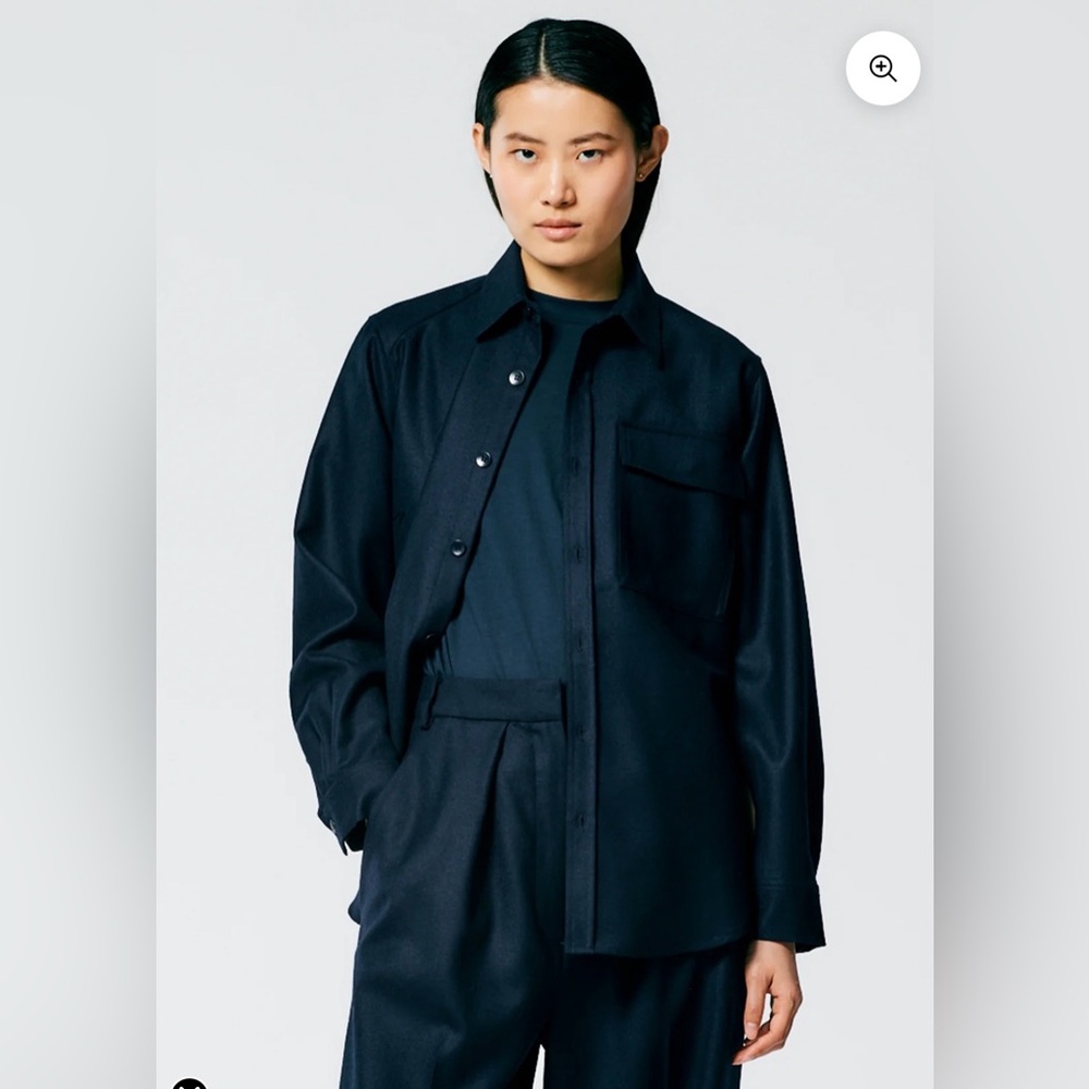 Tibi Superfine Wool Flannel Shirt With Inseam Vent
